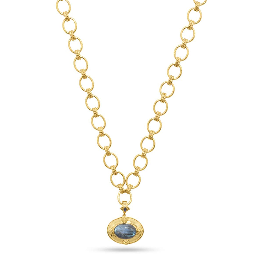 Labradorite & Gold Pendant Necklace
