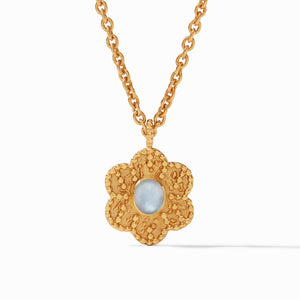 Julie Vos Colette Demi Pendant Necklace in Chalcedony Blue