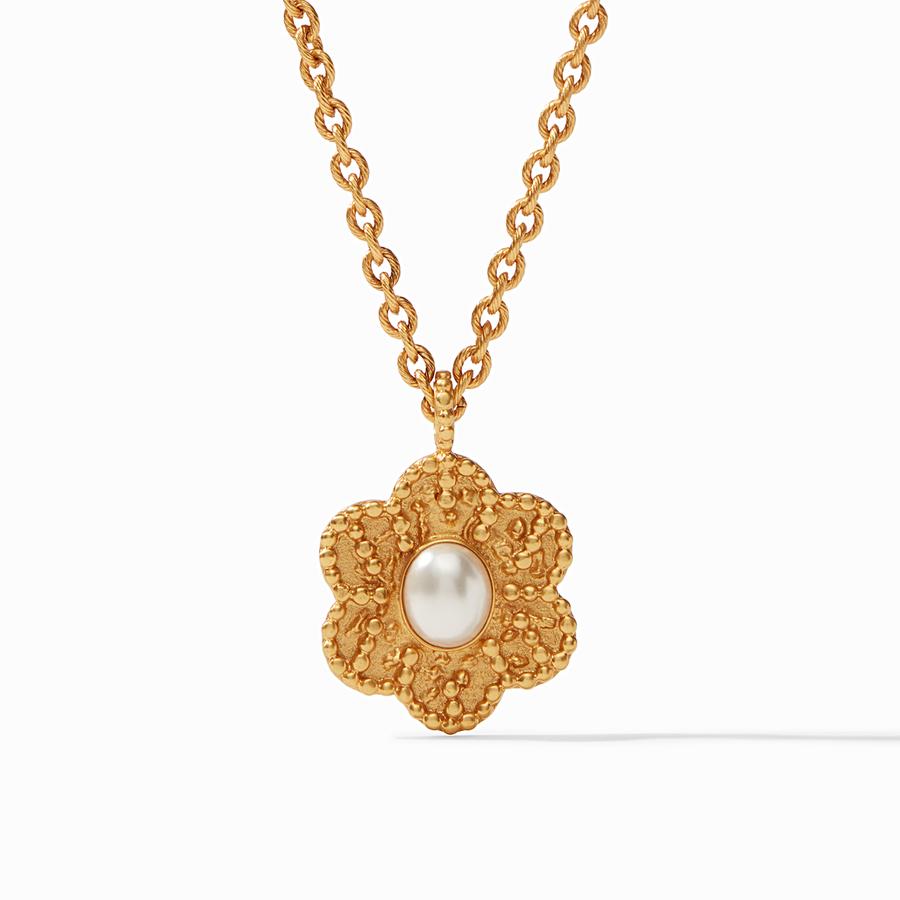 Julie Vos Colette Demi Pendant Necklace in Pearl