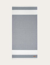 Load image into Gallery viewer, Navy and White 2-Stripe Towel