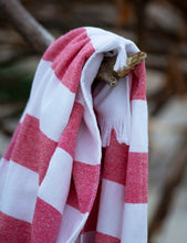 Load image into Gallery viewer, Red Striped Towel