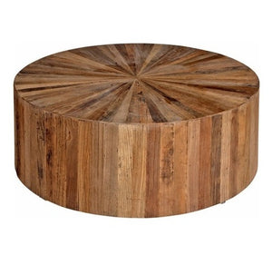 Round Elm Wood Coffee Table