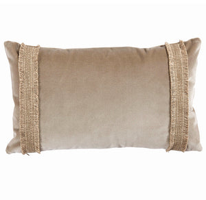 Velvet Taupe Lumbar Pillow 13x22