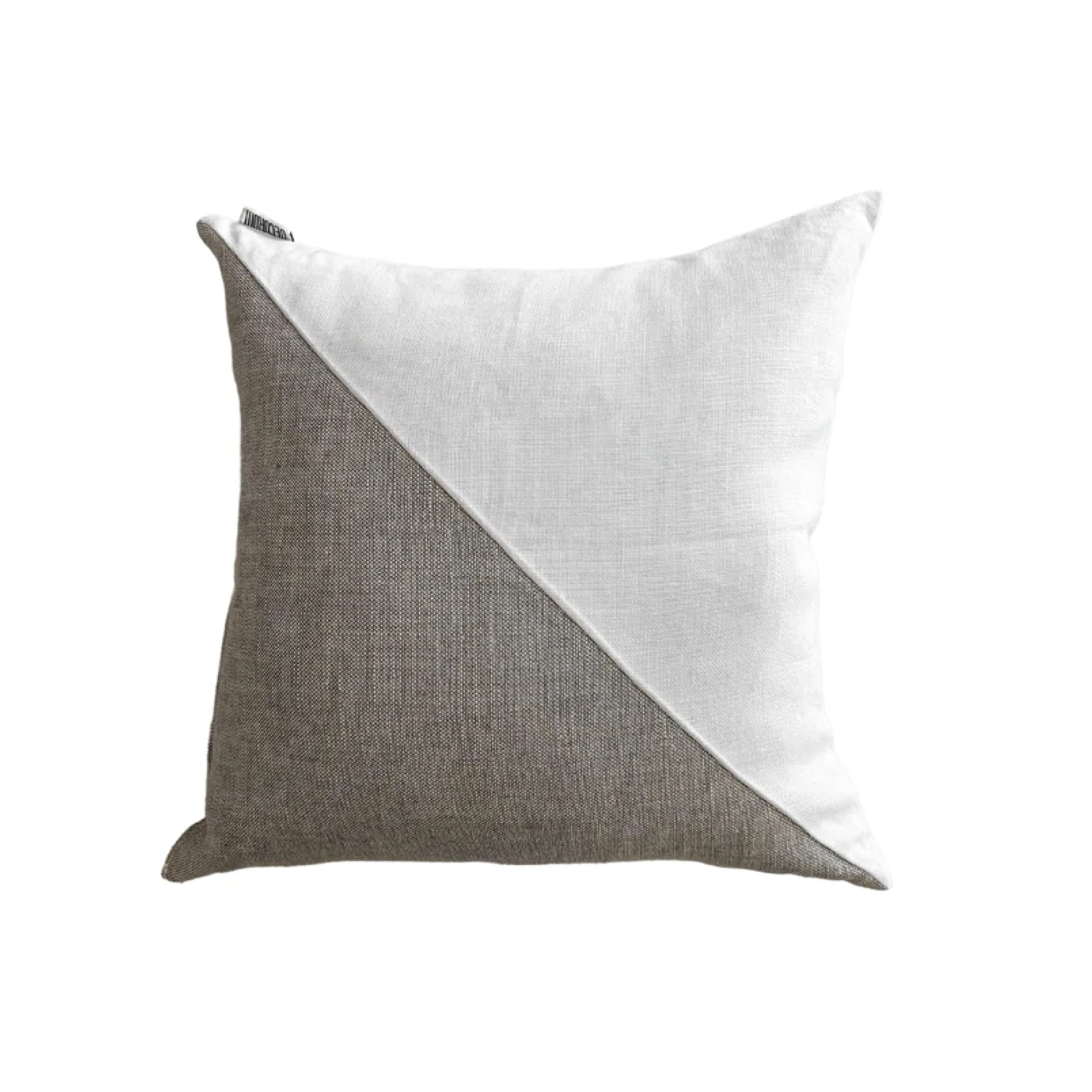 White Natural Diagonal Pattern Pillow