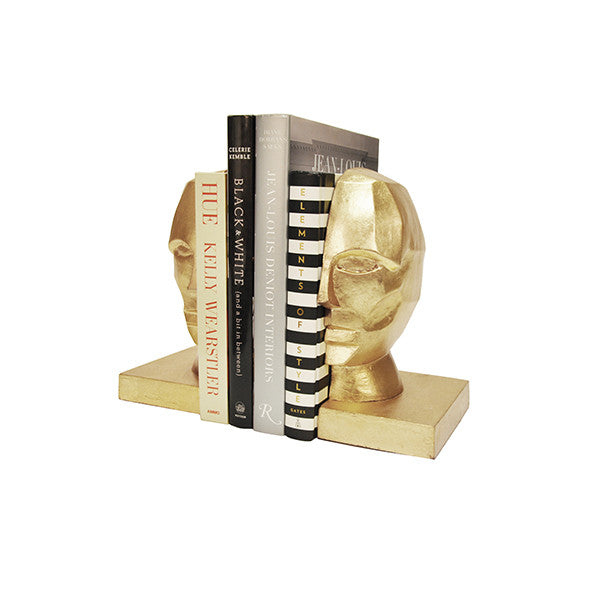 Gold Profile Bookends