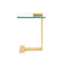 Load image into Gallery viewer, Gold Side Table with Square Glass Top
