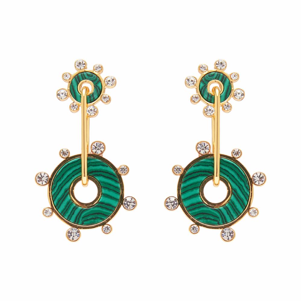 Green Etna Lux Drop Earrings
