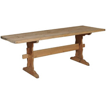 Load image into Gallery viewer, Swedish Stripped Pine Farm Table with Trestle Base from the Late 19th Century
