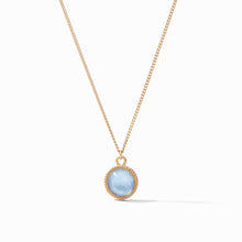 Load image into Gallery viewer, Julie Vos Fleur-de-Lis Solitaire Necklace in Chalcedony Blue