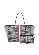 Load image into Gallery viewer, Neoprene Tote in Camo/Red/White