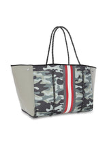 Load image into Gallery viewer, Neoprene Tote in Camo/Red/White