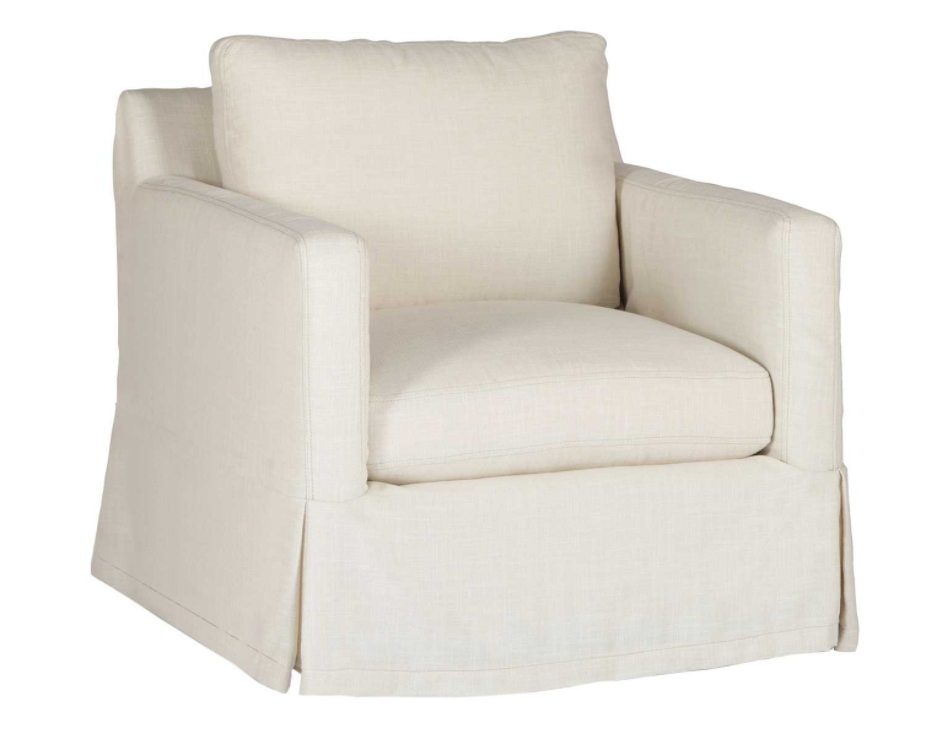 Linen Slipcovered Swivel Chair