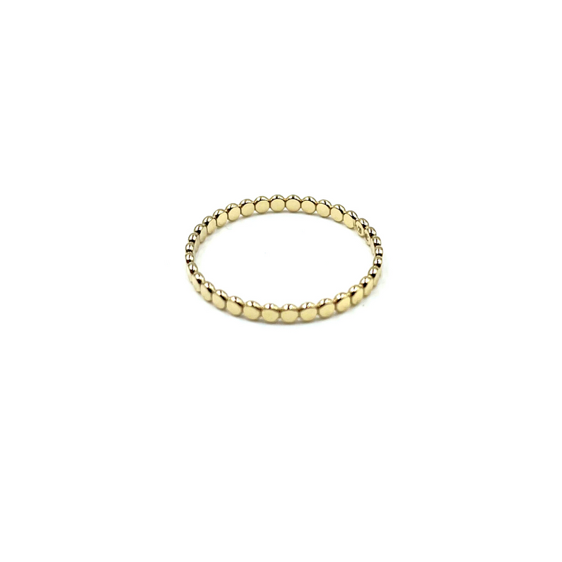 Size 7 Gold Flat Pebble Ring