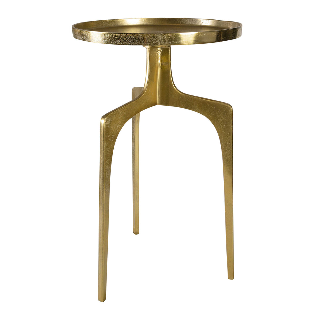 Gold Accent Table Shapely Curved Base