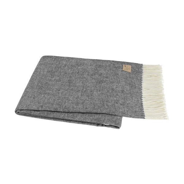 Graphite Italian Herringbone Throw