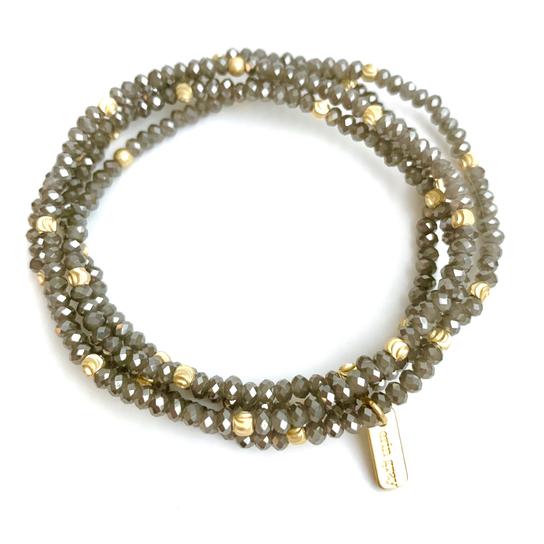 Gray/Gold No. 08 Stack Bracelet