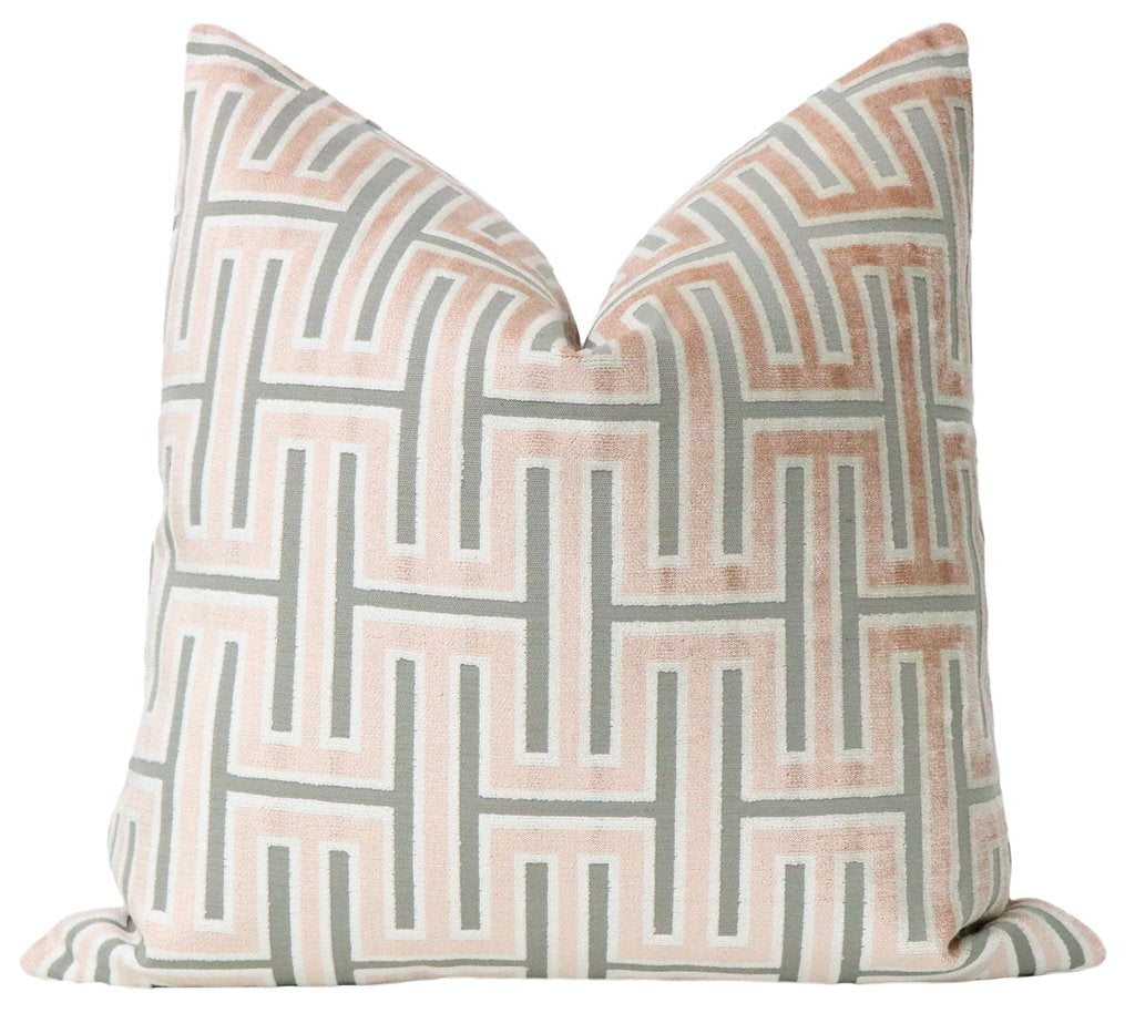 Grecian Blush Velvet Pillow