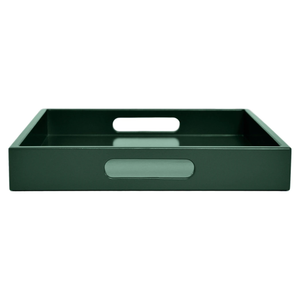 Green Square Tray Gloss with Handles