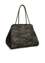 Load image into Gallery viewer, Neoprene Tote in Green Camo/Pink
