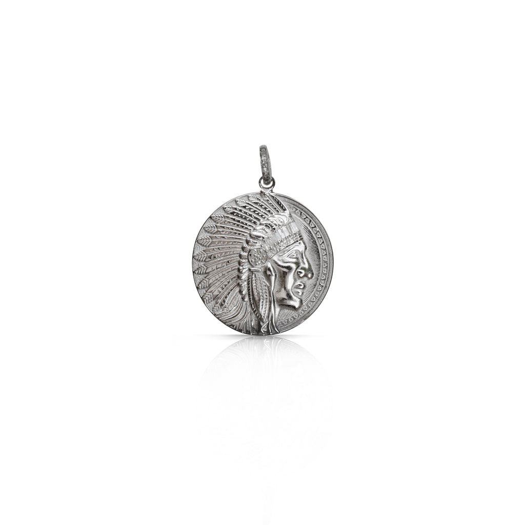 Silver Headdress Coin Pendant
