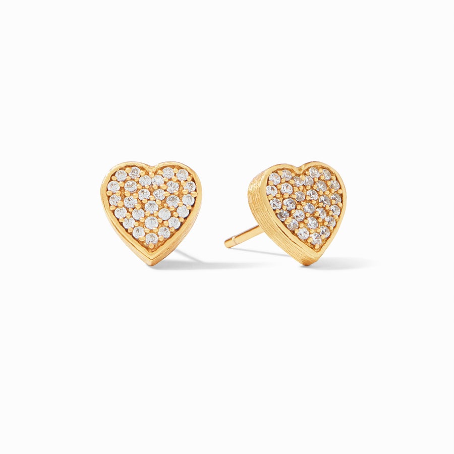 Heart Pave Stud Earrings