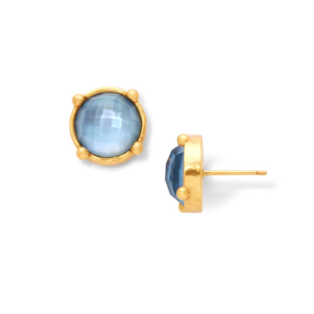 Honey Stud Earrings in Chalcedony Blue