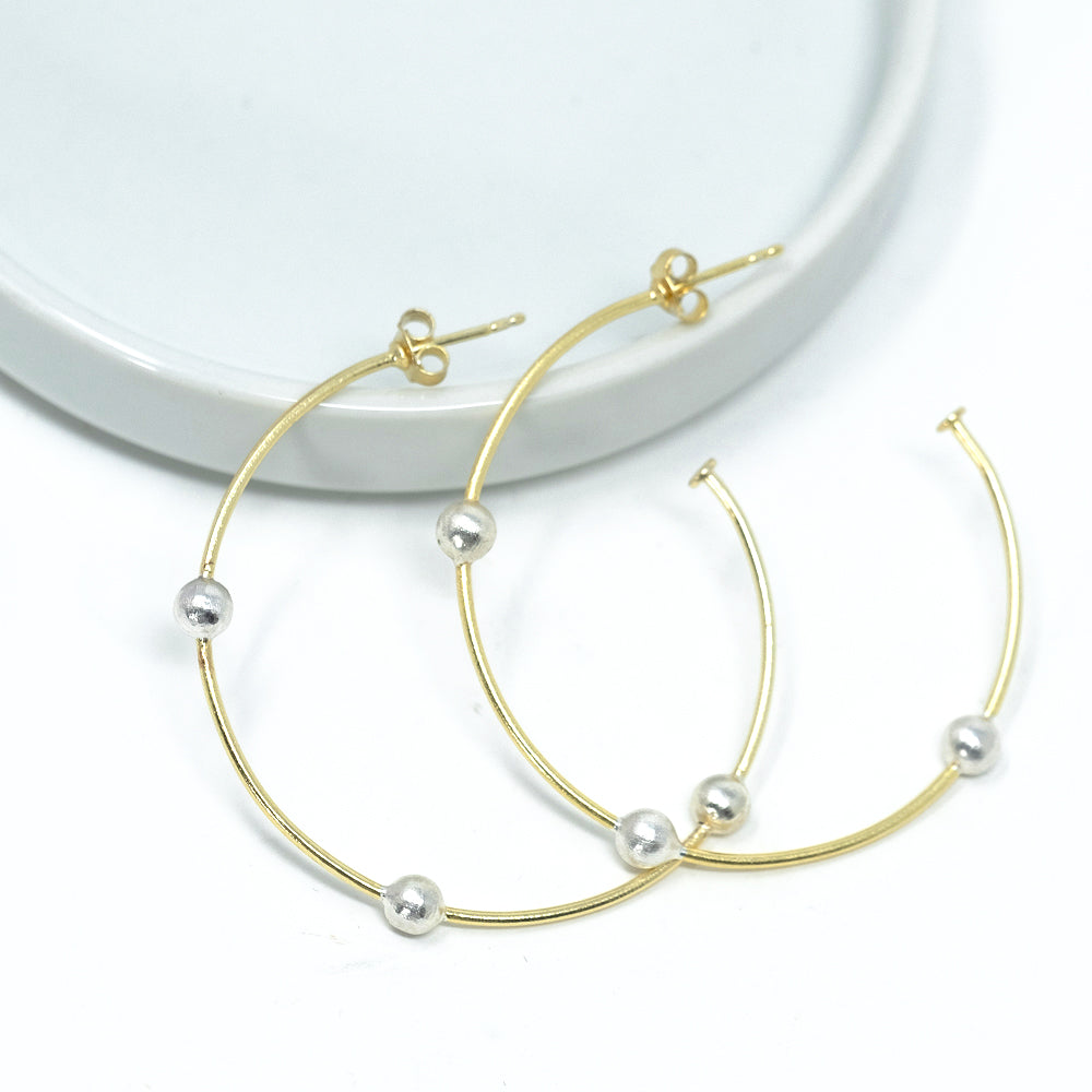 Gold with Sterling Hoops