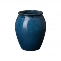 Load image into Gallery viewer, Blue Glazed Round Planters