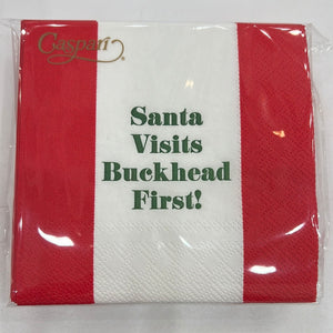 Red Santa Visits Buckhead Cocktail Napkins