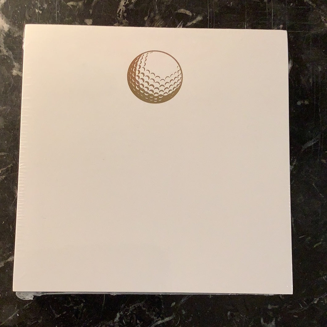 Golf Gold Foil Note Pad