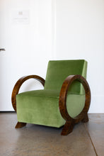 Load image into Gallery viewer, Vintage Burled Rounded Armchair - sold as a pair