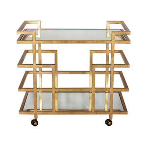 Gold Leaf Linear Bar Cart