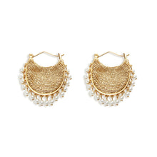 Load image into Gallery viewer, Josephine Metallic and Pearl Earrings
