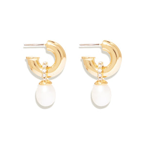 White Gold Huggie Hoop Earrings