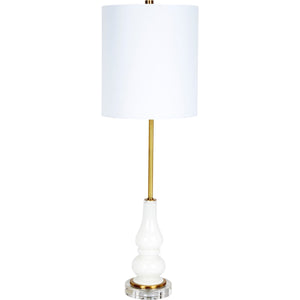 Brass and White Lamp