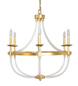 Gold and Acrylic Chandelier