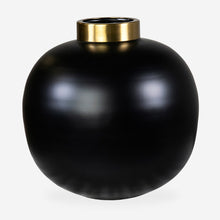 Load image into Gallery viewer, Black and Brass Vase