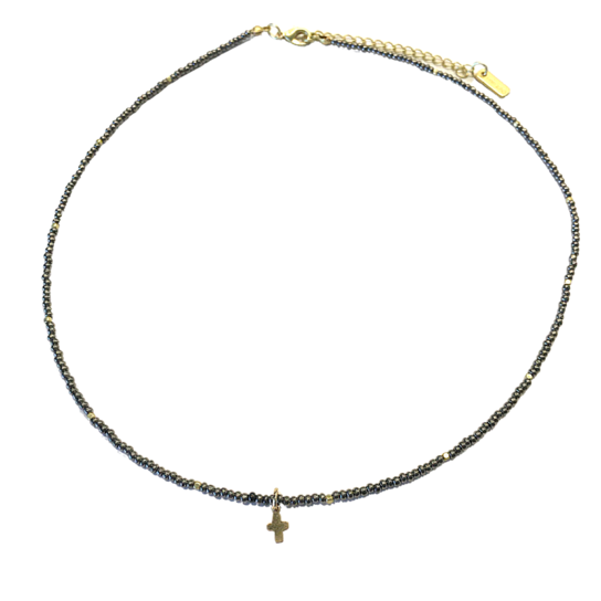 Little Luxe Cross on Minimalist Bronze Necklace