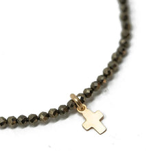 Load image into Gallery viewer, Erin Gray Design Little Luxe Cross on Pyrite Necklace