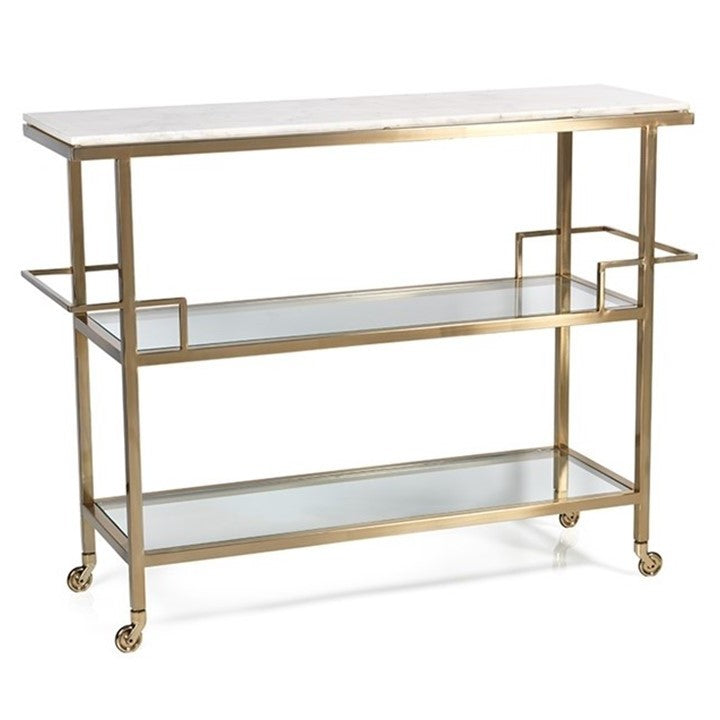Brass and Marble Bar Cart
