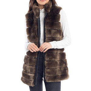 Reversible Mocha Mink Faux Fur Vest