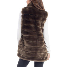 Load image into Gallery viewer, Reversible Mocha Mink Faux Fur Vest