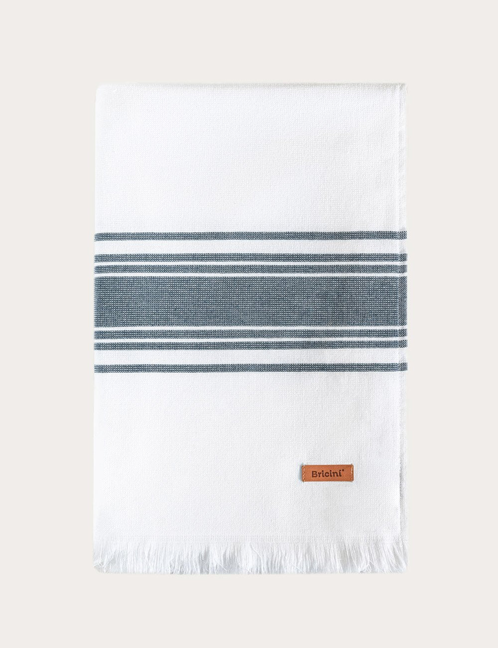 White and Denim Striped Towel
