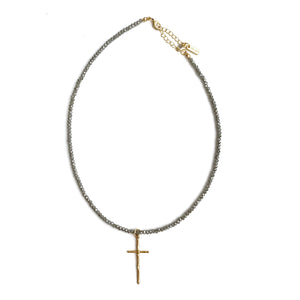 Prayer Cross on Labradorite Necklace