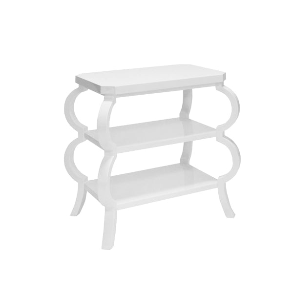 White Lacquer 3-Tier Table