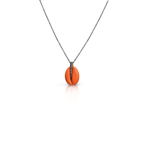 Orange Neon Cowrie Shell Necklace