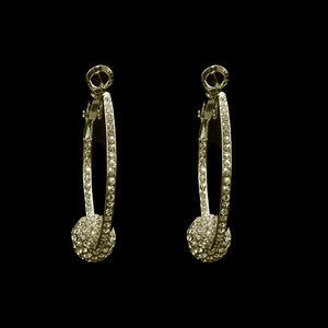 Gold Clear CZ Hoops - Pave Ball