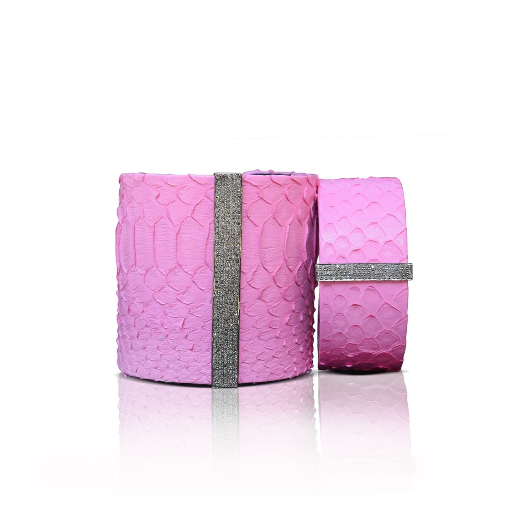 S. Carter Designs Large Pink Python Cuff
