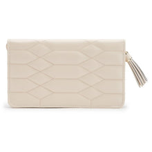 Load image into Gallery viewer, Ivory Quilted Leather Jewelry Portfolio