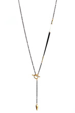 Load image into Gallery viewer, Quill Lariat Necklace - Gunmetal